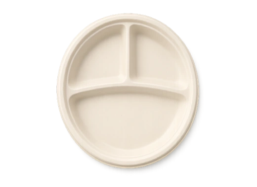 10 Inch 3 Compartment Brown Plate