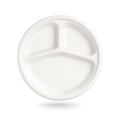 9 Inch 3 Compartment Round Plate
