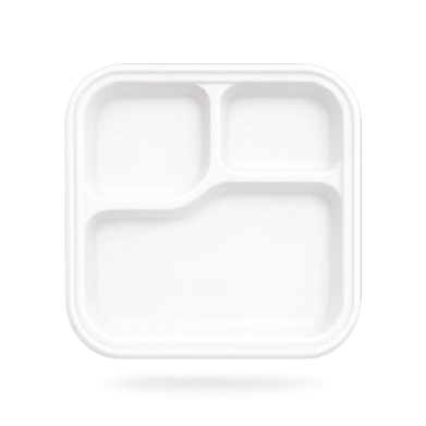 9 Inch 3 Compartment Square Plate